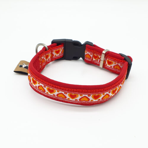 Welpenhalsband 30cm Herzen_orange_rot_rot