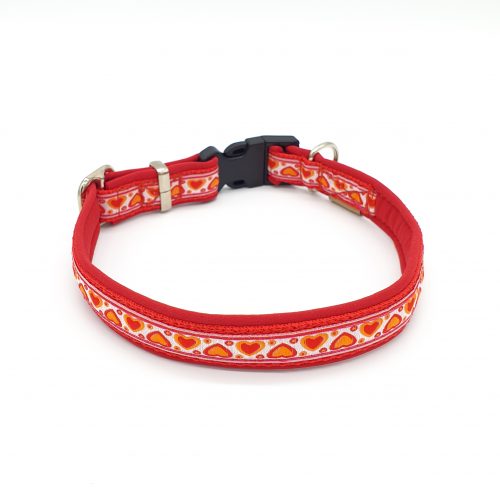 Klickhalsband Gr. XS15 (Herzen orange /orange /neonorange)