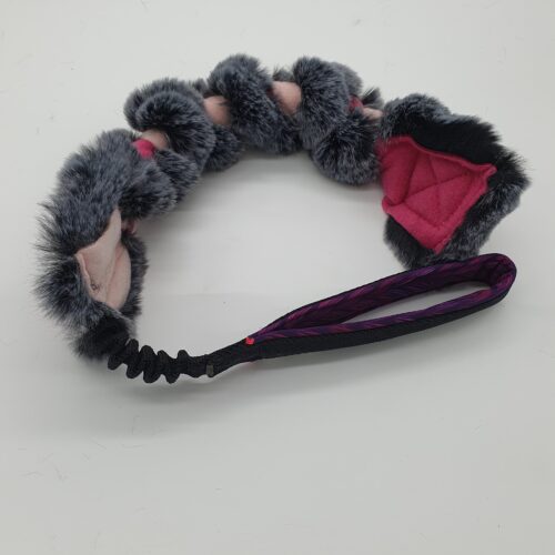 Fluffy Tail little Rabbit in schwarz mit weißen Spitzen (fake fur)/rosa/pink